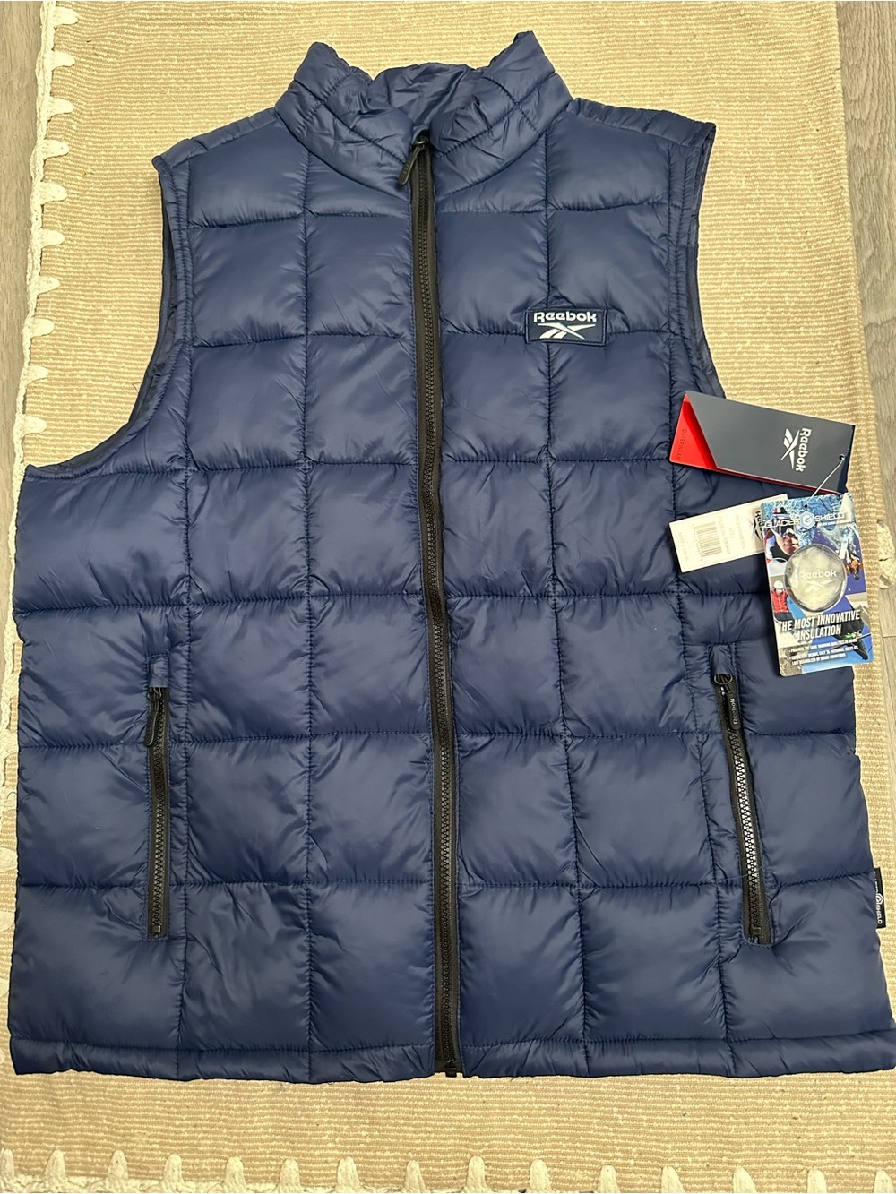 Reebok Men’s Navy Blue Quilted Puffer Vest